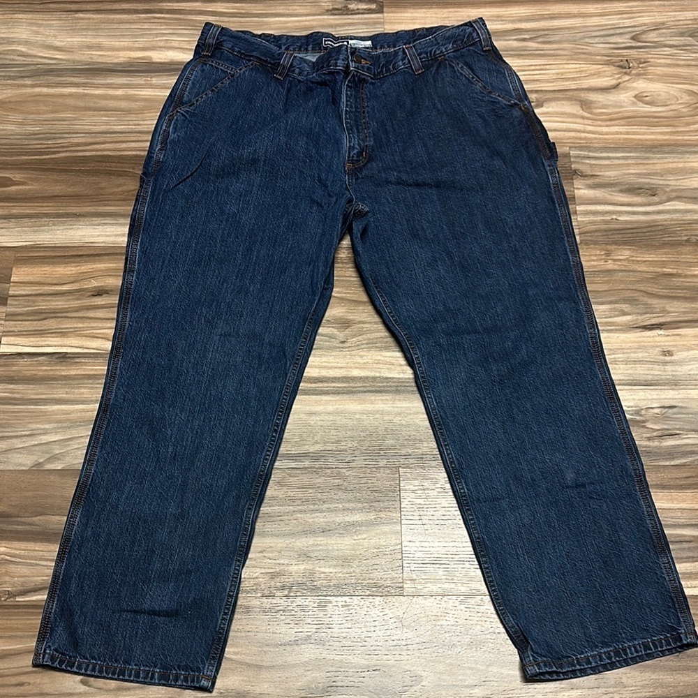 Carhartt Mens 42x32 Carpenter Jeans Dungaree Fit Blue Denim B13 DST Workwear